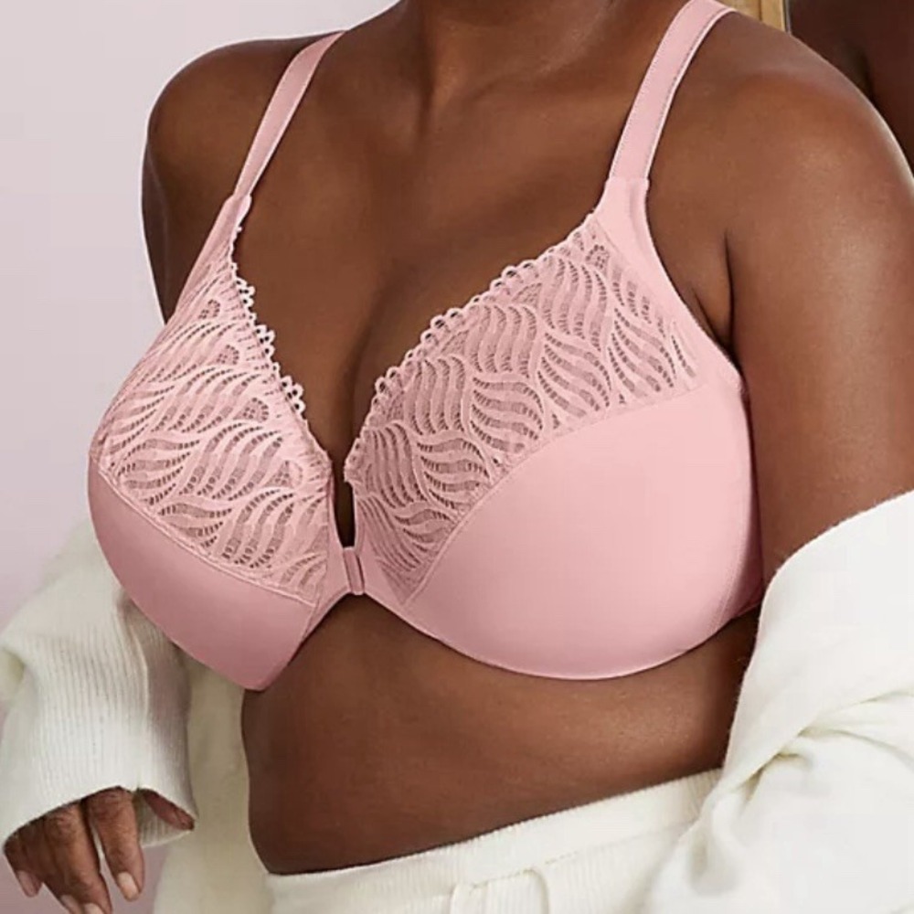 Glamorise Pink Blush‎ Elegance Front Close T-Back Wonderwire Bra US 38F / UK 38E - Picture 7 of 7